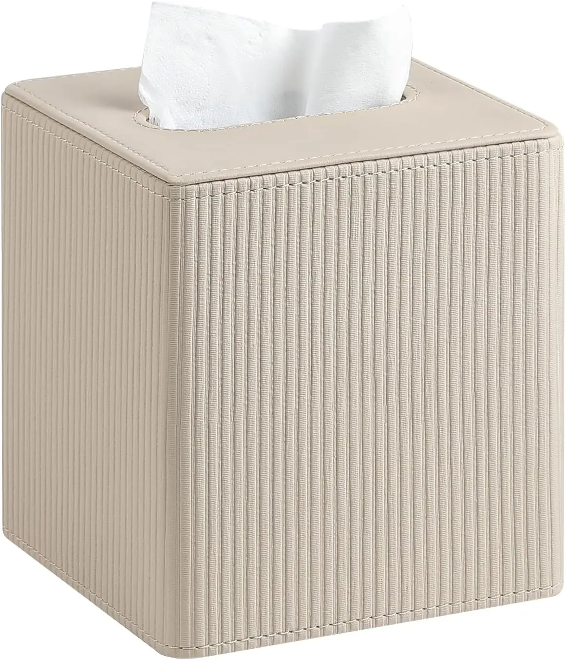 

PU Leather Tissue Box Cover Square with Magnetic Closure Bathroom Bedroom Office Desk Square Tissue Holder