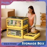 Storage Box Foldable Organizer with Wheels Transparent Large Capacity Organizer for Home Office Books Toys Clothes Organization