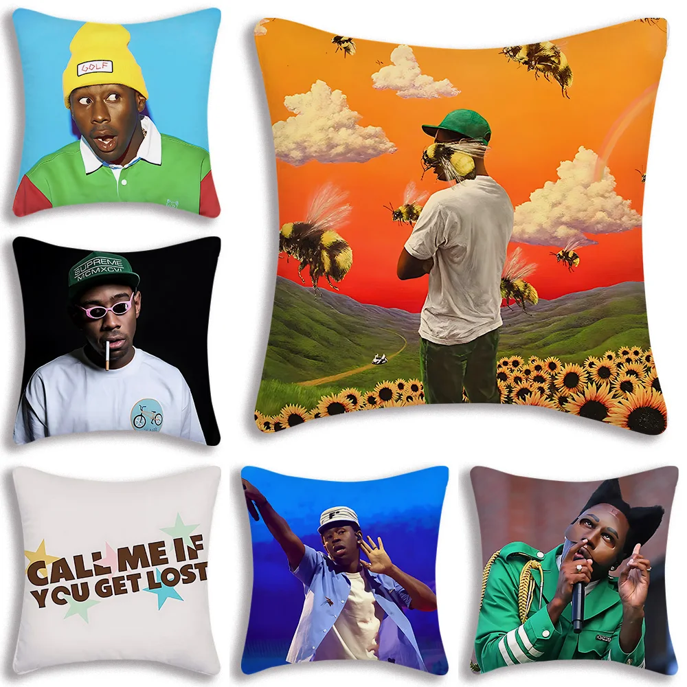 Pillow Covers Cartoon Rapper T-Tyler The C-Creators Sofa Decorative Home Double-sided Printing Short Plush Cute Cushion Cover