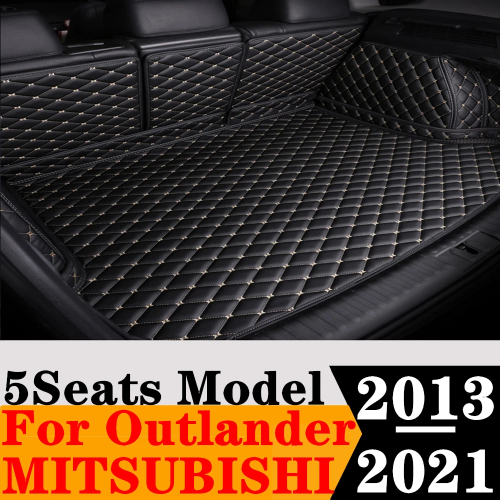 Custom Full Set Car Trunk Mat For Mitsubishi Outlander 5Seats 2021 2020 2019-2013 Rear Cargo Liner Tail Boot Tray luggage Pad