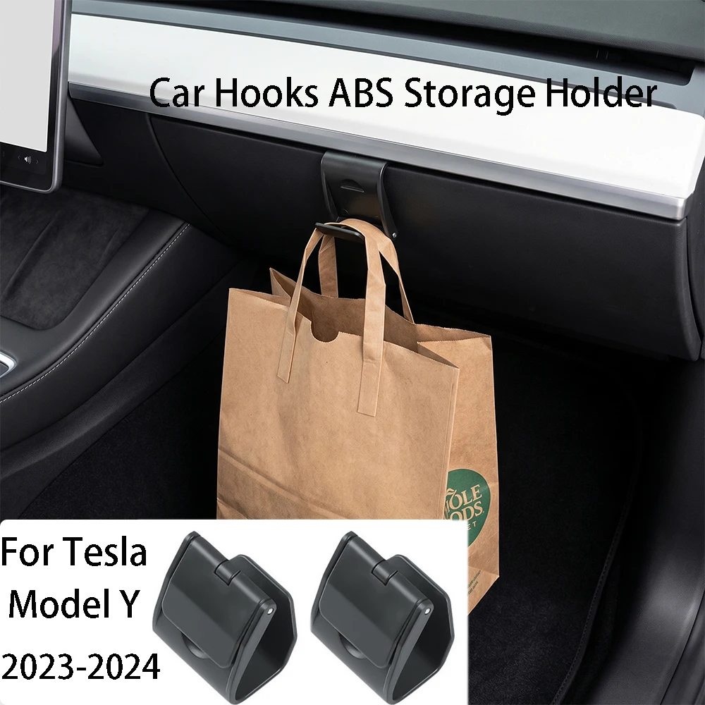 For Tesla Model Y 2023-2024 1/2pcs Glove box Car Hooks ABS Storage Holder Car Dedicated Interio Accessories