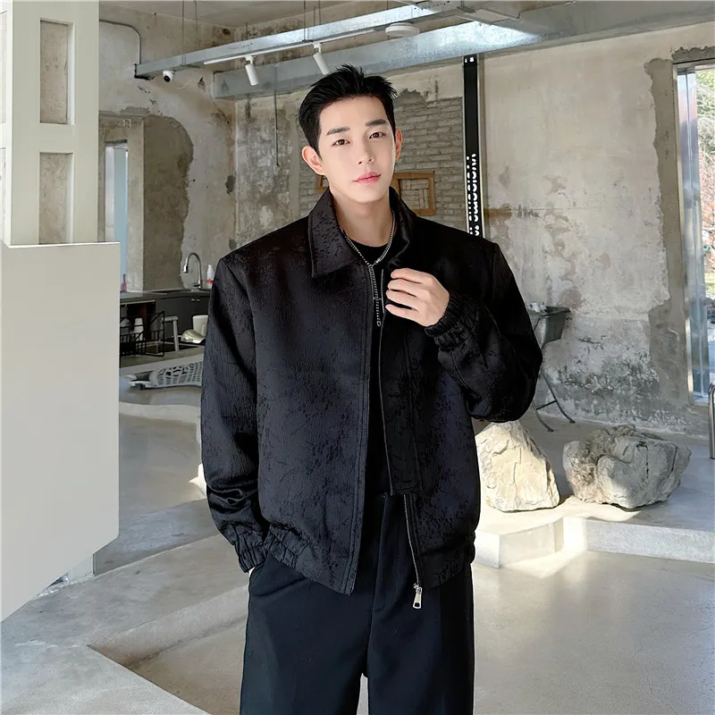 

Spring New Sle Men's Jaet Casual Lapel Pad oulder Faionable Baseball orm Anti-Wrinkle Thin Polyester Youth Trend