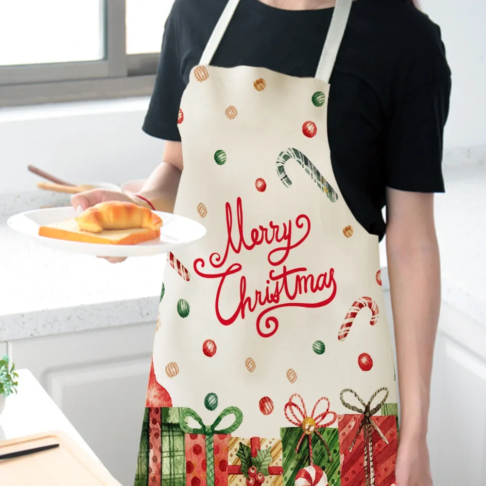 1 Pcs Christmas Kitchen Aprons for Woman Xmas Decoration Aprons for Kids Adults Women Men Dinner Party Cooking Apron