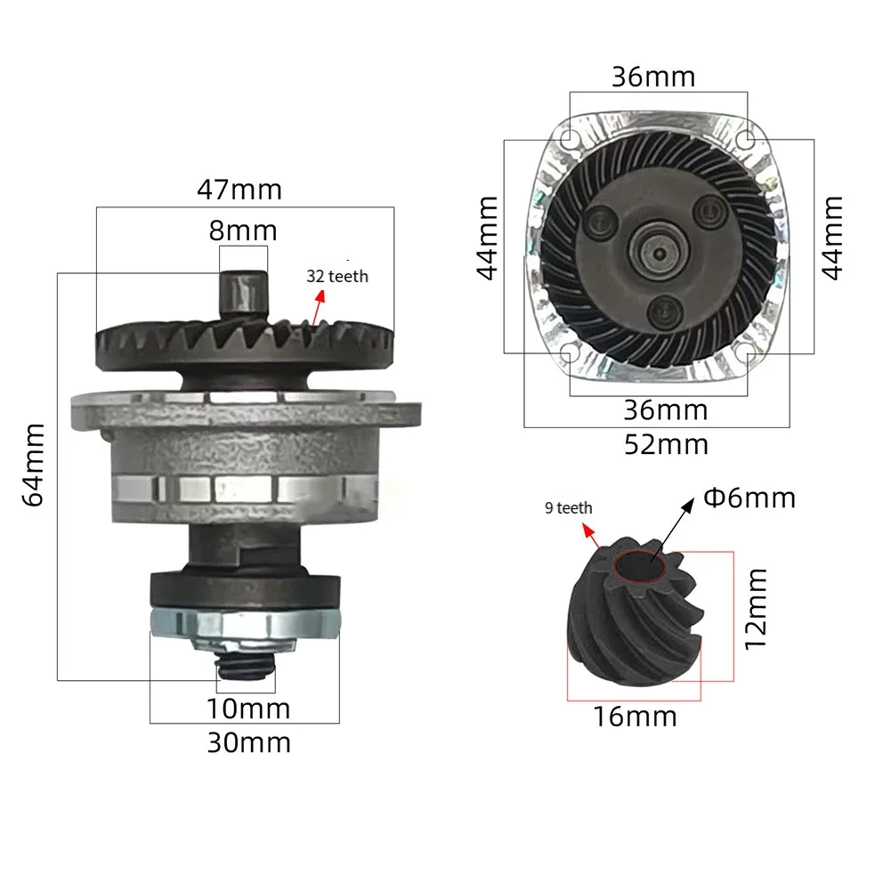 9913 Gear As Picture Angle Grinder Gear Black Color Brand New Unused Compatible With 100 Type For Construction Use