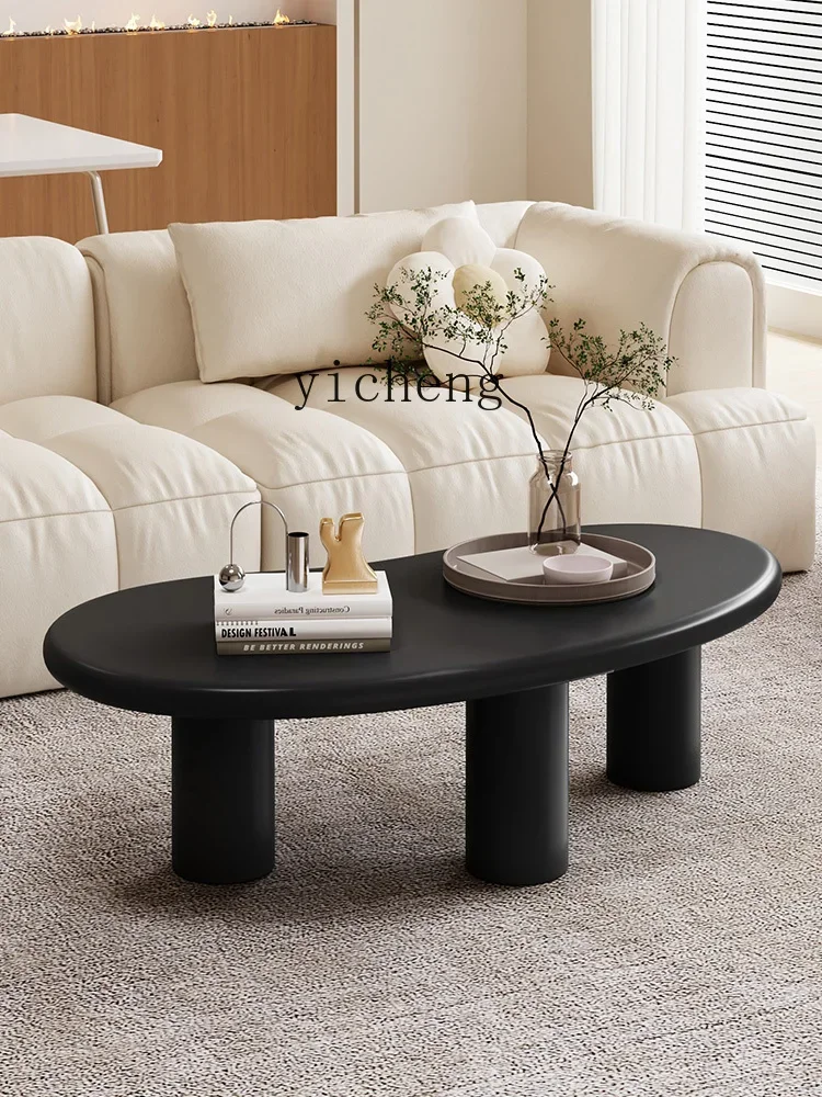 ZK Cream Style Cashew Tea Table Home Living Room Small Apartment Creative Simple and Light Luxury High-Grade Tea Table