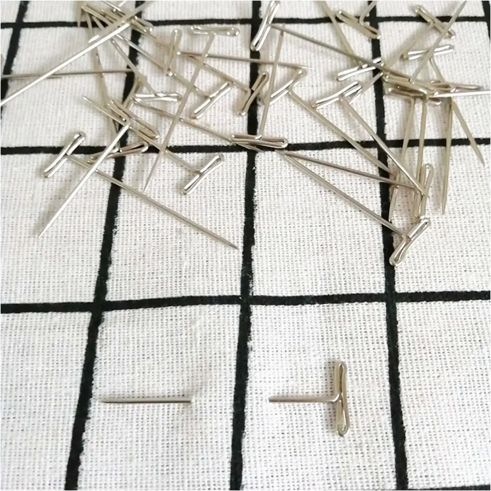

50pcs Stainless Steel T Pins 27mm Durable Corrosion Resistant Making Tools Metal T Pins Set for Hair Styling