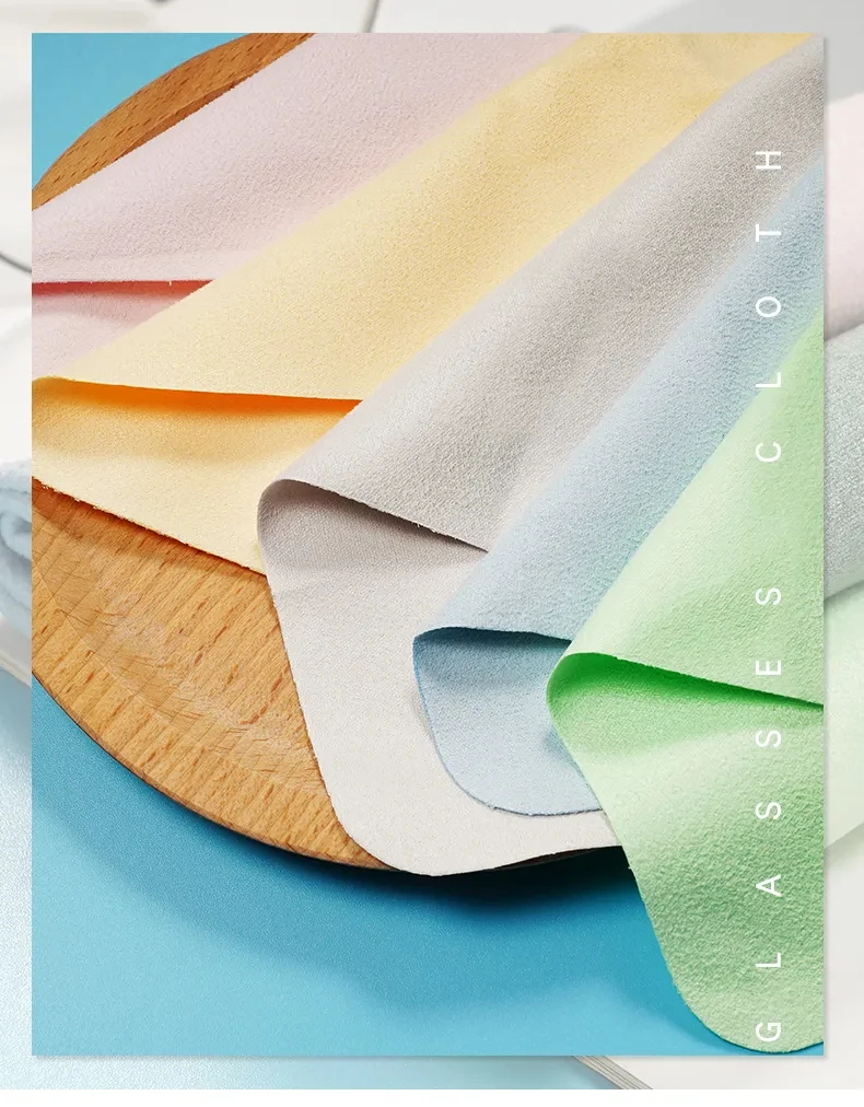 5 Stück Brillen-Reinigungstuch aus Mikrofaser, anpassbar für Bildschirme, Linsen, Nylon oder Polaroid-Brillen, 15 x 18 cm, zufällige Farbe – Detail 1