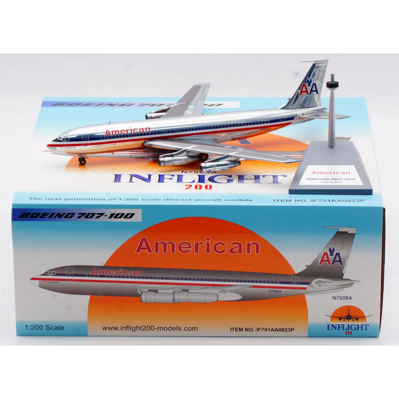 

IF701AA0823P Alloy Collectible Plane Gift INFLIGHT 1:200 American Airlines Boeing B707-100 Diecast Aircraft Jet Model N7509A