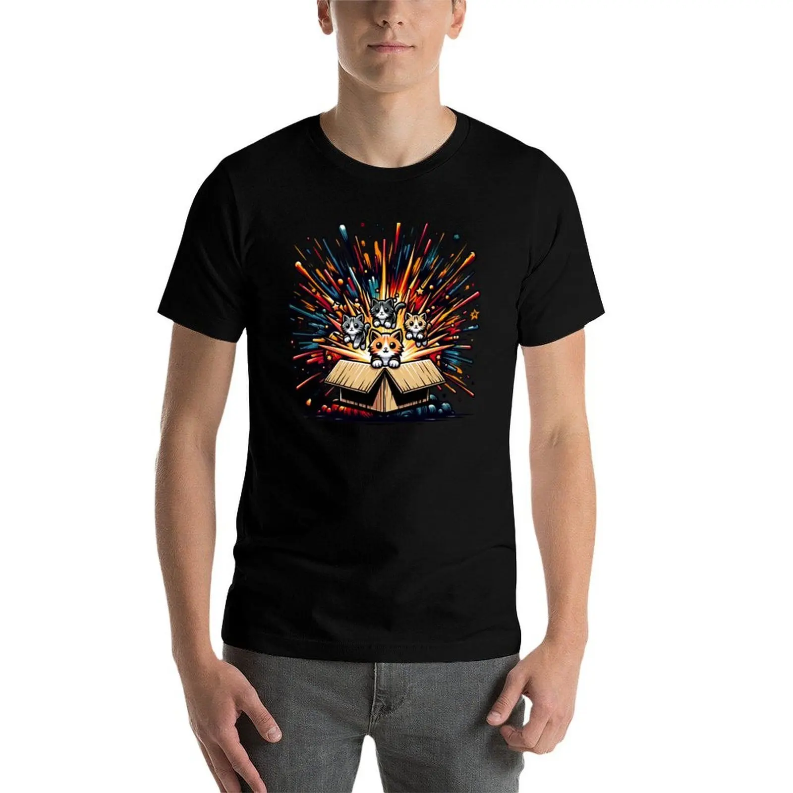 

Exploding kittens T-Shirt t shirt man designer t shirt men 100% cotton luxury brand T-Shirt