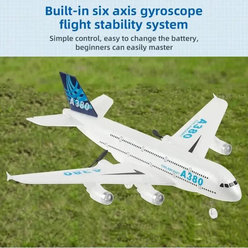 2.4G RC A380 Foam Airplane Gyroscope Remote Control 3CH EPP Aircraft Gyro Kids Toys Fixed Wing Plane Outdoor Easy Fly Boy Gifts