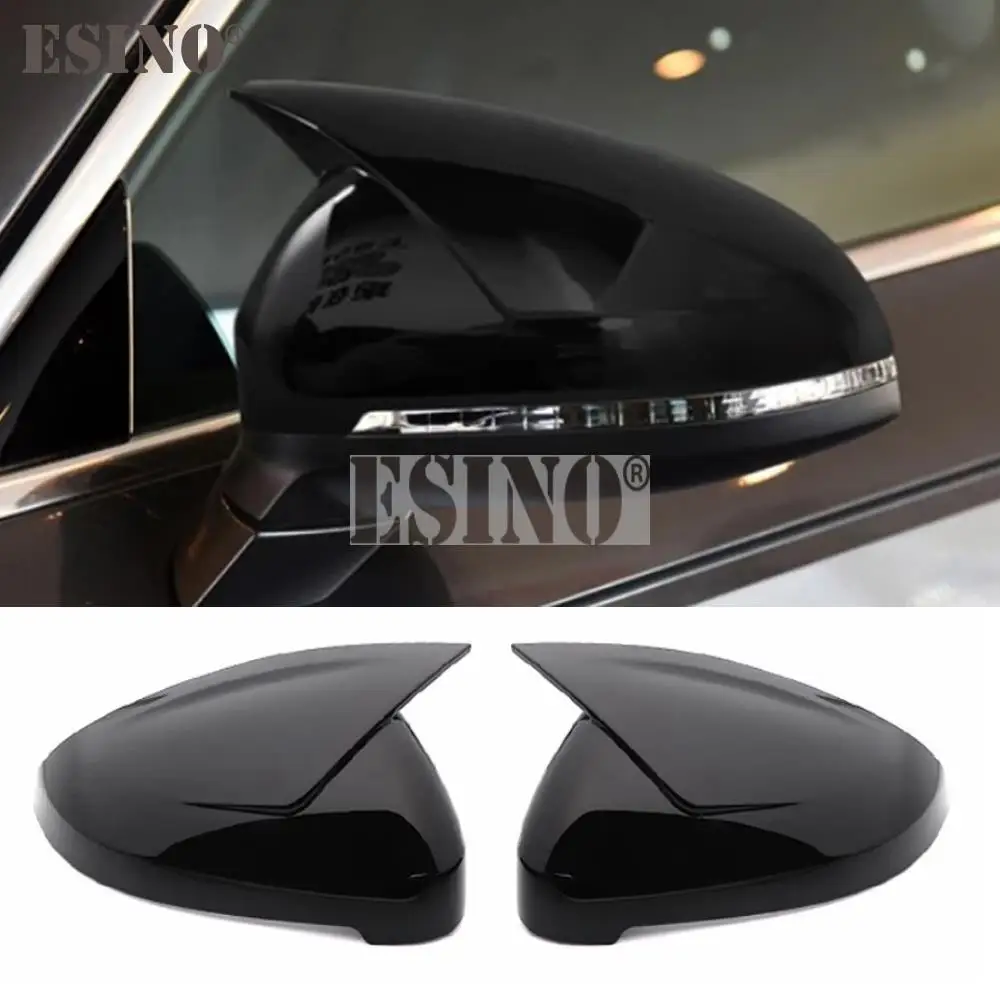 

2 x ABS Bright Black ABT Style Rearview Side Mirror Replacement Covers Cases For Audi Q5 Q7