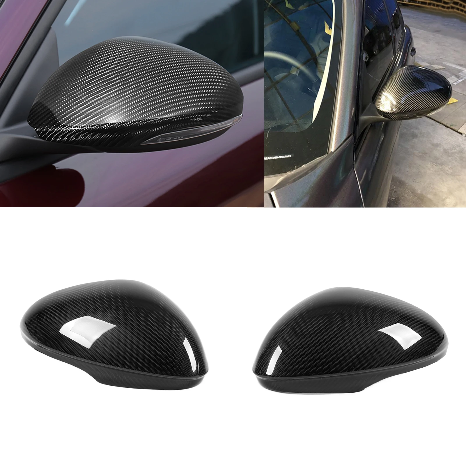 

1 пара накладок на зеркала, устойчивых к царапинам, с защитой от УФ-излучения, из углеродного волокна, самоклеящиеся, для Alfa Romeo Giulia 2016-2021