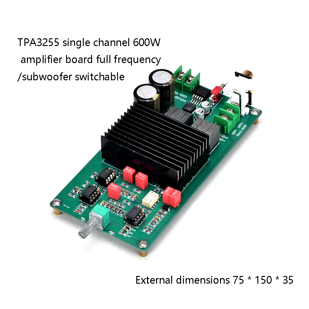 TPA3255 Mono Digital Power Amplifier Board 600w High Power Full-range Subwoofer Amp HIFI Class D Amplifier Audio DC30-42V