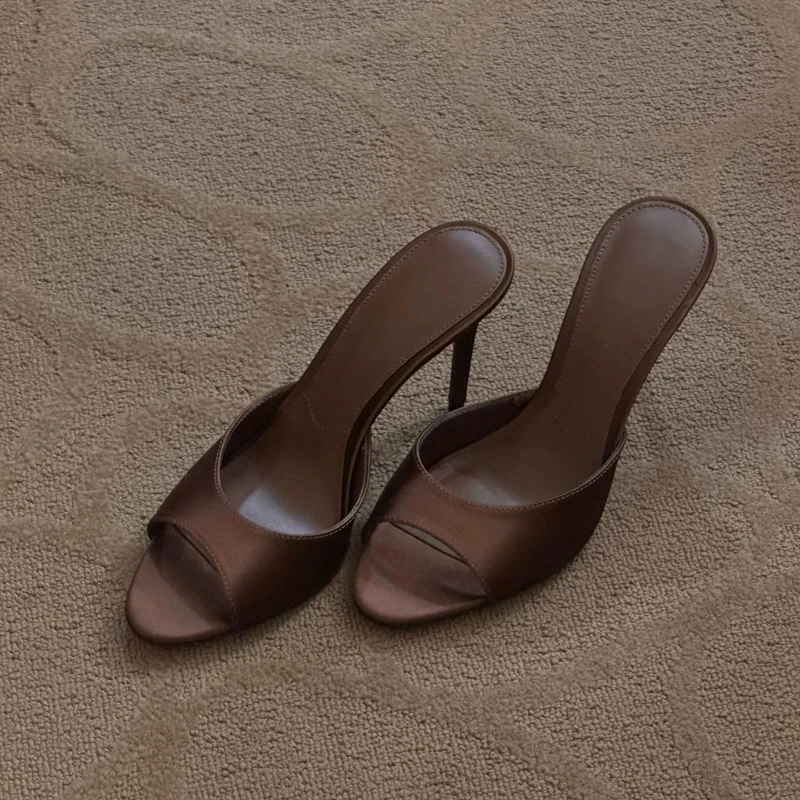 

Summer Women Sexy Thin High Heel Slippers Concise Daily Wear Slip On Shoes Elegant Evening Party Dress Sandalias Mujer