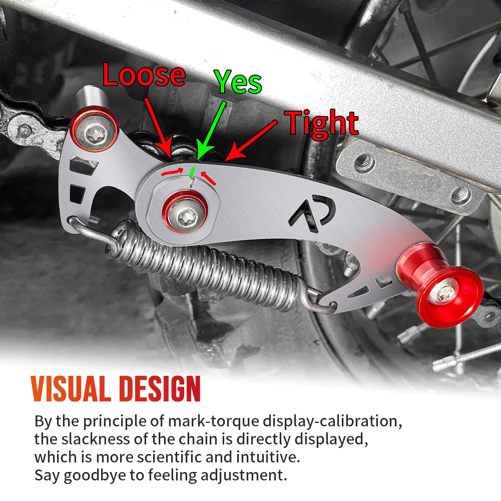 For ATV Motorcycle Chain Slack Adjuster Tool Motorcycle Dirt Bike Universal Tension Checking Adjust Slack Setter Tool