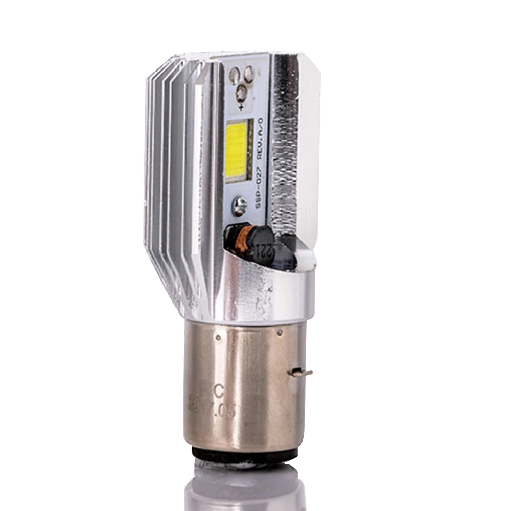 Bombilla de Faro de haz alto/bajo para motocicleta, bombillas blancas para motocicleta, H6 BA20D DC 8V-80V 8W 6500K COB