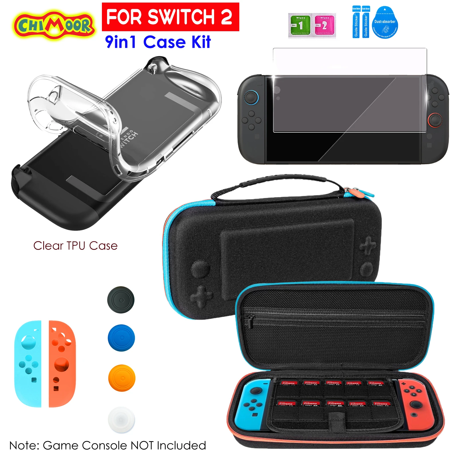 Schutzhülle für Switch 2 (2025), NS 2, TPU-Schutzhülle, kratzfest, stoßdämpfend, ergonomisches Griffdesign für NS2 – Detail 15