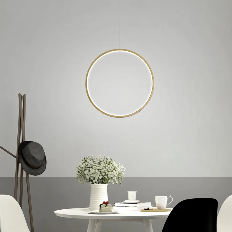 Minimalist Black Gold White LED Pendant Lights For Dining Room Bedroom Kitchen Indoor Fixture Nordic Style Hanging Chandeliers