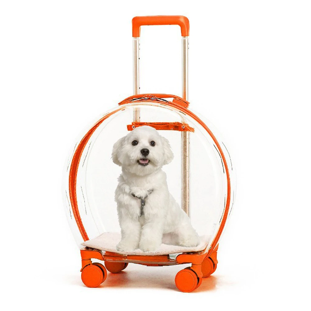 

Portable Travel Trolley Case Pet Bag for Dogs Cats Supplies Transparent Large Capacity Outdoor Breathable Outgoing Carrier Bag