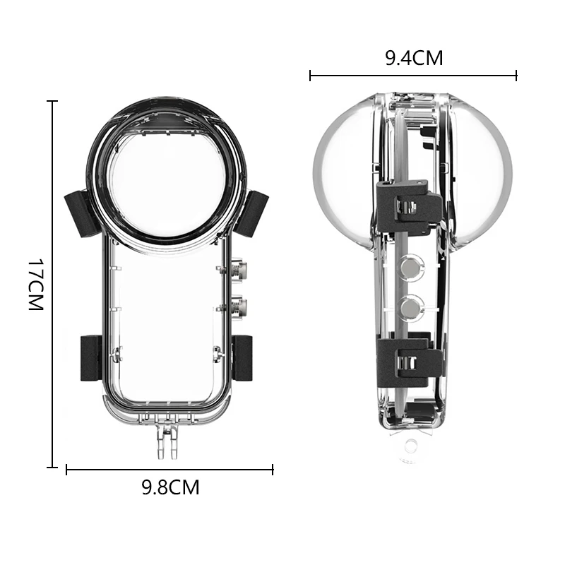 Tauchgehäuse für Insta360 X5, wasserdichter Schutz für Insta 360 X5, Unterwasser-Tauchschale, 60 m, Tiefsee-Fotografie-Zubehör – Detail 1
