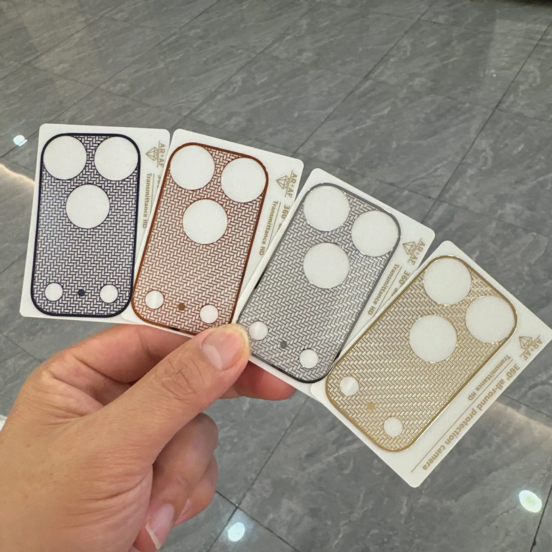 Luxury Woven Pattern Camera Lens Protector For iPhone 17 Pro iPhone 18 Pro Max Metal Frame Lens Film