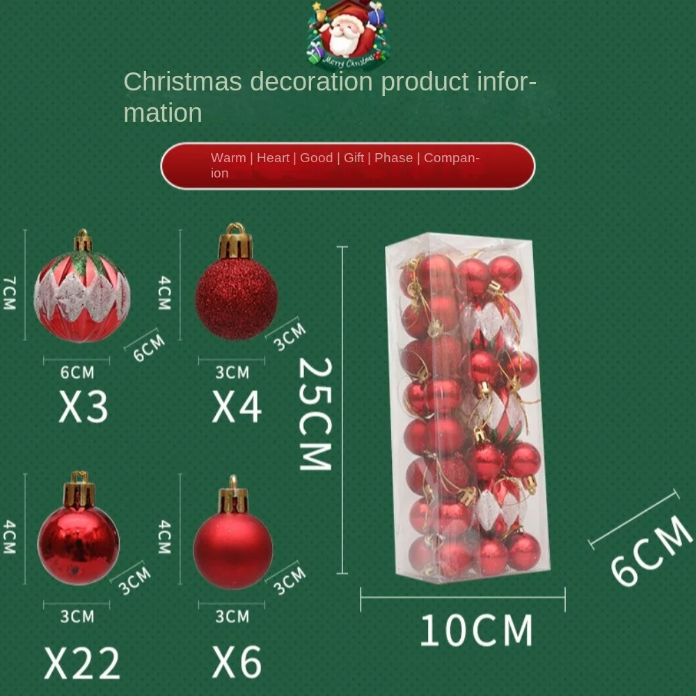 35 Stks/doos Plastic Gegalvaniseerde Bal Kerstboom Ornament Plastic Nieuwjaar Kerstcadeaus Dozen Hanger