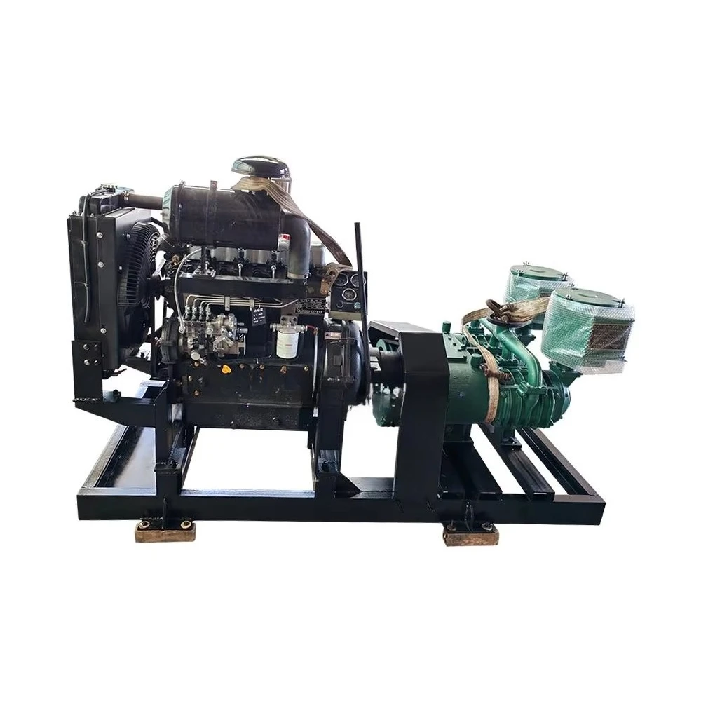 High-quality piston  engine cylinder block 380V air-cooled bulk cement trailer compressor with 4-cylinder gas