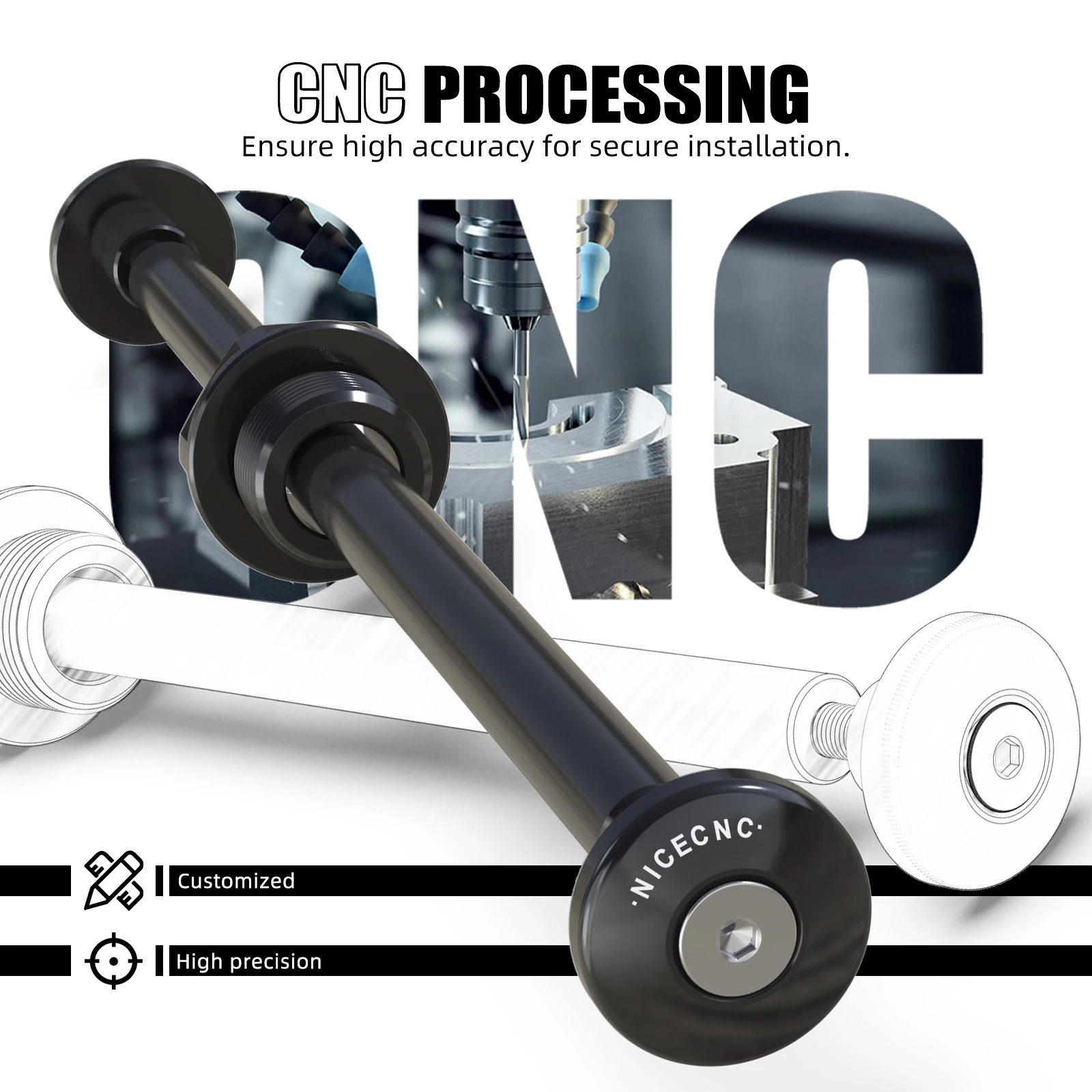 NICECNC For KTM 390 Duke 2024-2025 RC 390 2022-2024 Front Axle Slider Wheel Fork Protector Crash Pads 390 Enduro R/SMC R /Adv R