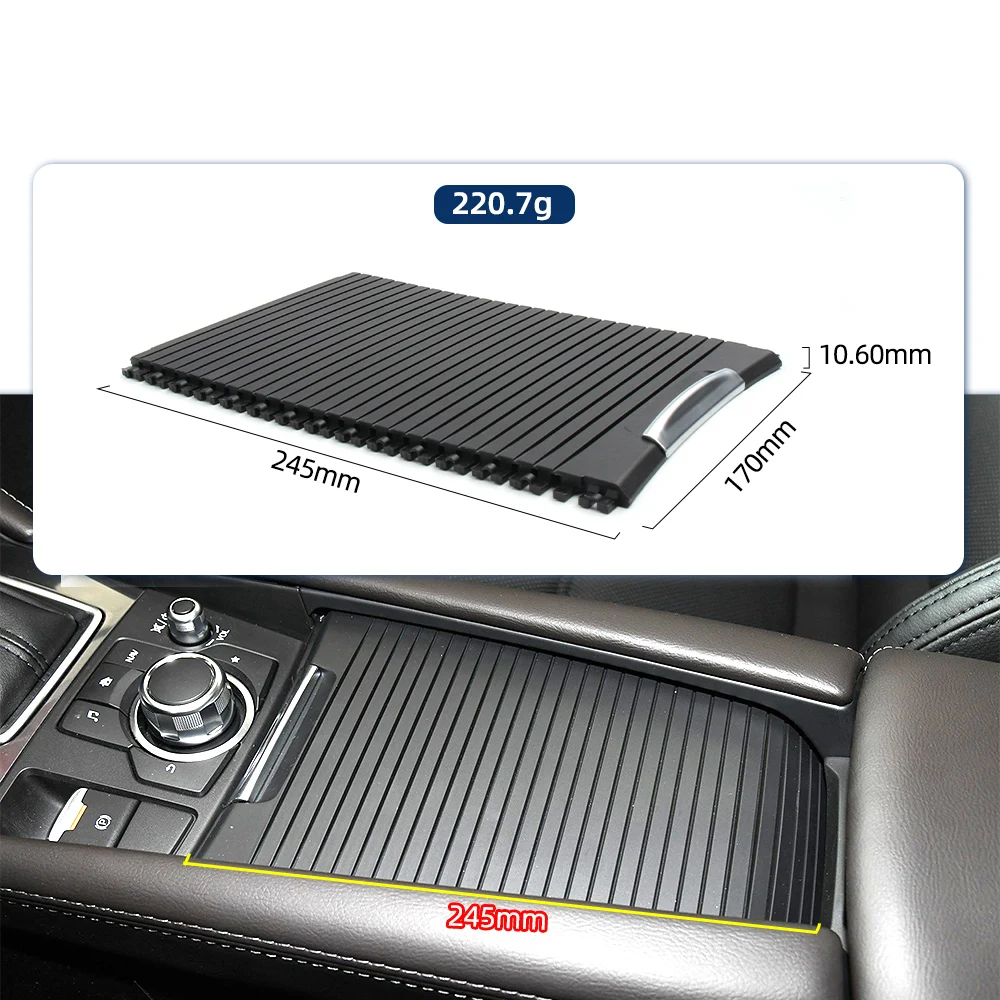 

Car Center Console Cup Holder Cover For Mazda Atenza CX4 2017-2021 Slide Roller Blinds Storage Box Zipper Sliding Cover