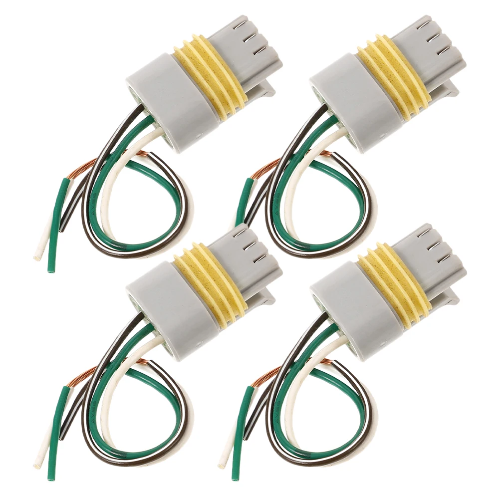 

4pcs Car High Voltage Coil Socket 3-pin Copper Wire Connector Ignition Harness Truck Marine Waterproof Electrical Plug