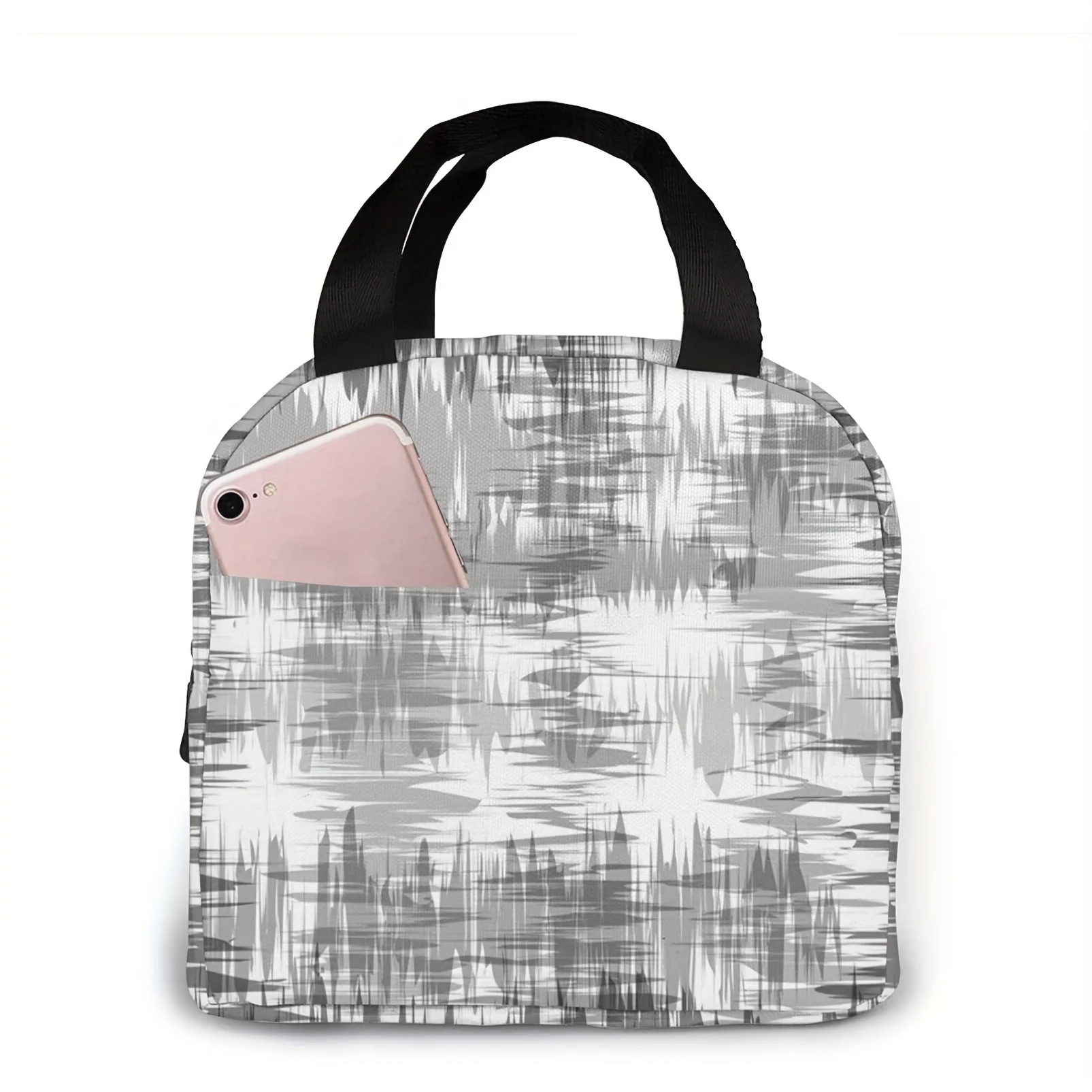 

Waterproof Mottled Ink Insulated Lunch Bag, Reusable Meal Prep Cooler Tote For Women Men, Picnic, Work