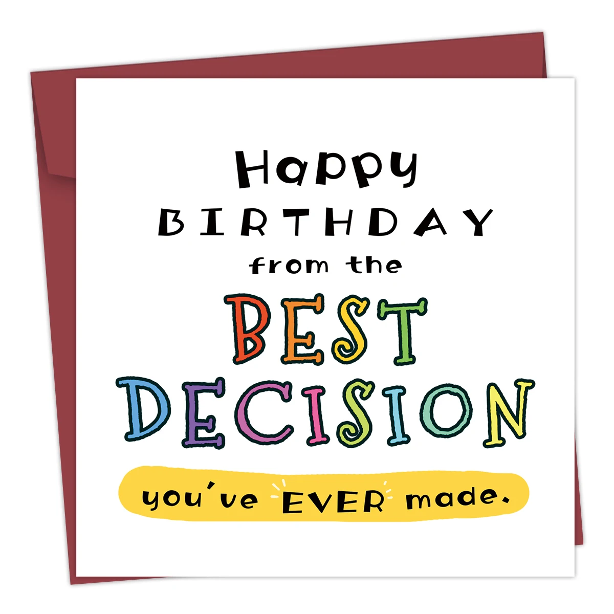 1PC Funny Birthday Card For Boyfriend Girlfriend Husband Wife,The Best Decision You Ever Made,Happy Birthday Greeting Card Gifts