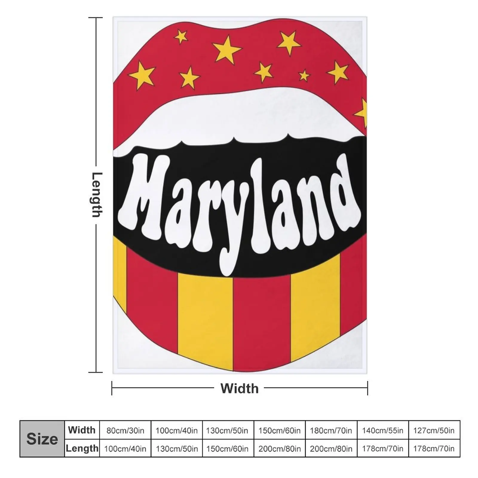 Maryland Lips Throw Blanket Plaid Cute Plaid Nap Blankets