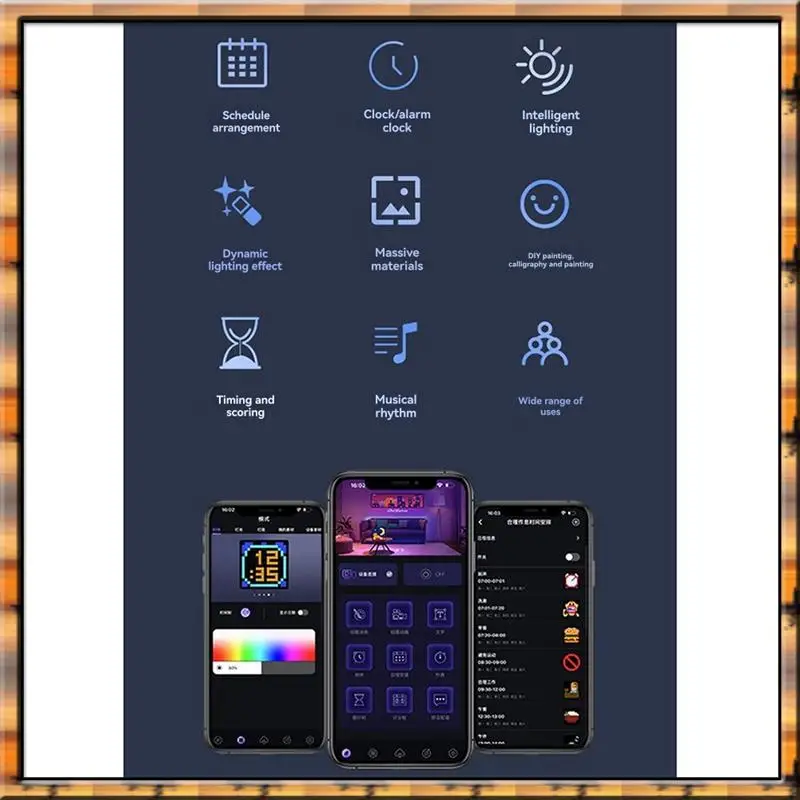 A78K Nova Tela Texto Animação Photo Frame LED Pixel Display Programável Smart APP Controle DIY