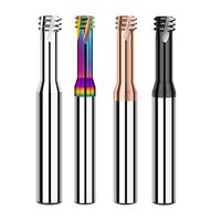 New DLC M1 M6 M8 M10 M16 HRC65 Tridentate Thread Cutter Bit Three Teeth Aluminum Processing Tungsten Steel Alloy Thread mills
