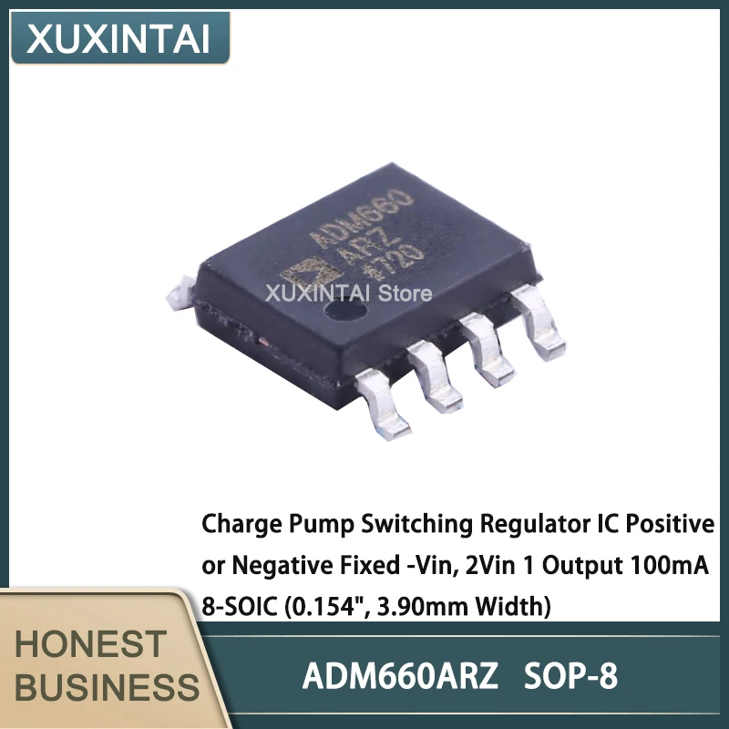 

10Pcs/Lot New Original ADM660ARZ ADM660 Switching Regulator IC Positive or Negative Fixed -Vin, 2Vin 1 Output 100mA 8-SOIC