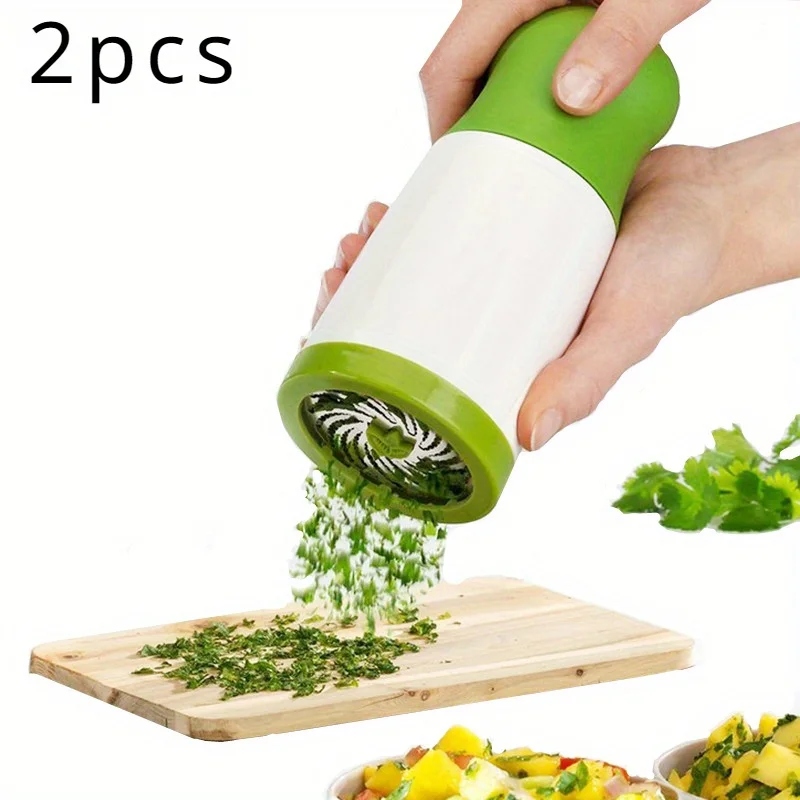 2pcs Spice Grinder Garlic Grinder Stainless Steel Pepper Grinder Parsley Chopper Spice Seasoning Kitchen Gadgets