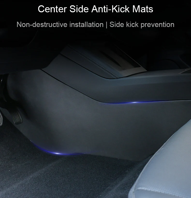 For Tesla Model 3 Highland 2024 Rear Seat Child Anti-Kick Board Anti Dirty Kickproof Mats Car Center Console Side Anti-Dirt Mats