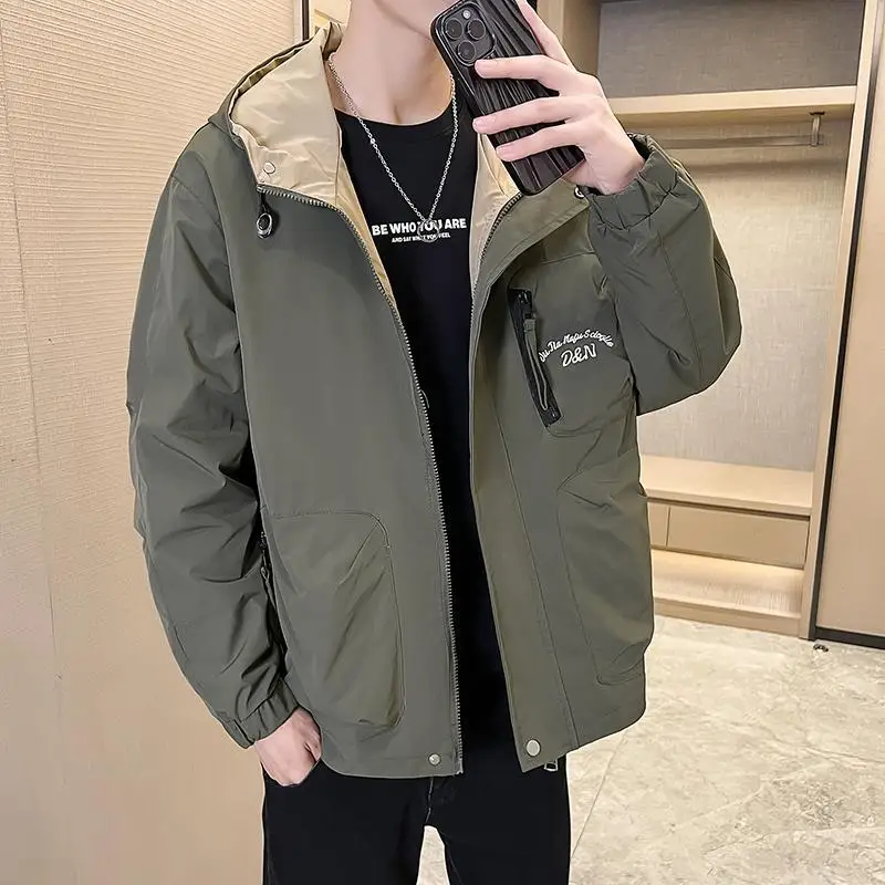 

Мужская повседневная свободная рабочая куртка с множеством карманов, ветрозащитная, весенне-осенняя, в американском стиле, модная, молодежная, популярная верхняя одежда