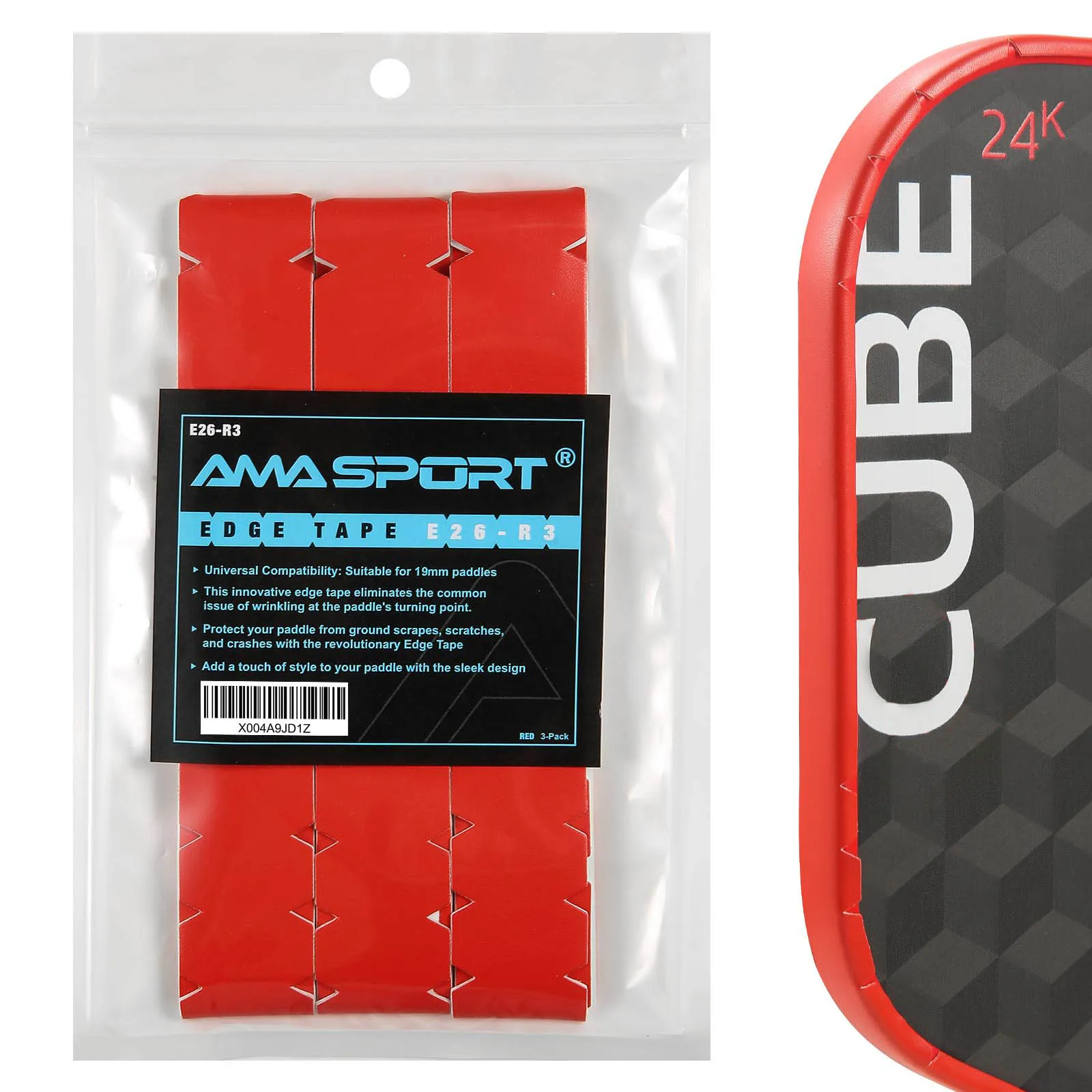 

AMA SPORT Pickleball Paddle Protection Tapes for 13/16/19mm Width 2 Colors Options Racket Head Protector Pickle ball Accessories