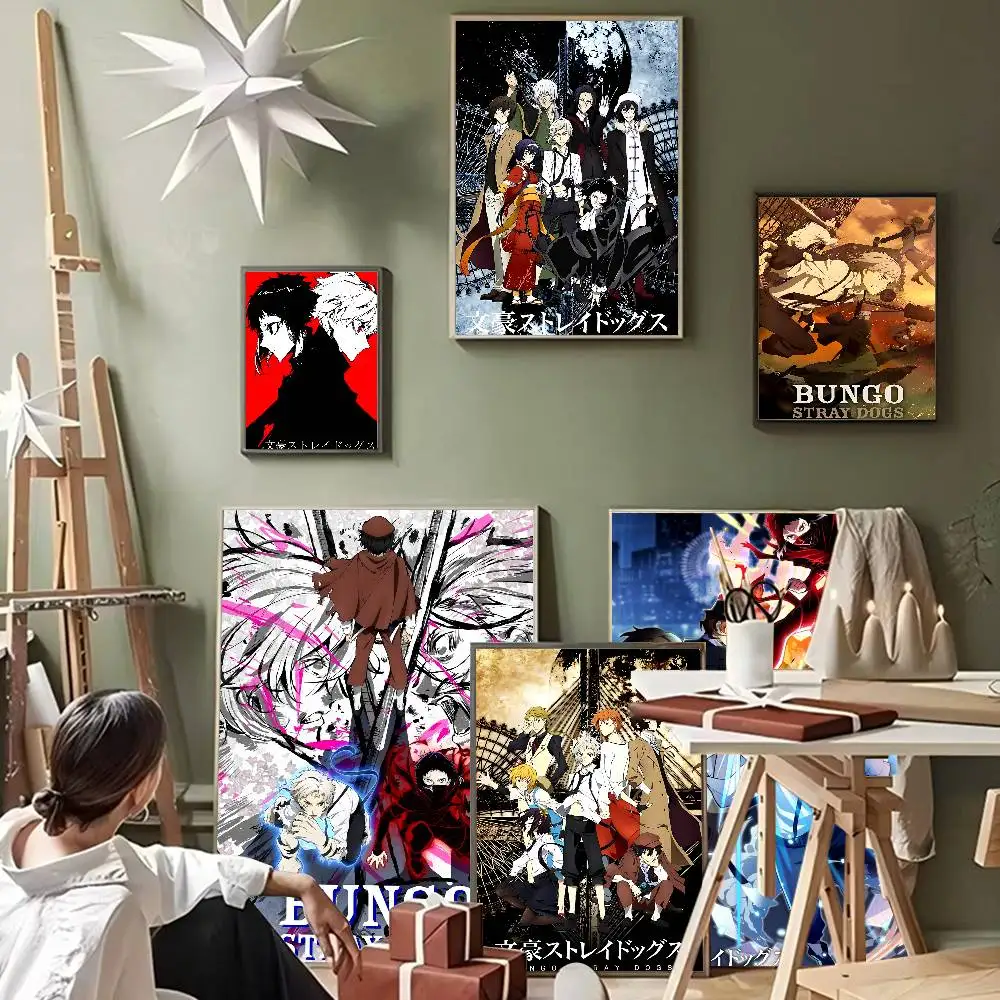 B-Bungo S-Stray D-Dogs Good Quality Prints and Posters Waterproof Paper Sticker Coffee House Bar Posters Wall Stickers