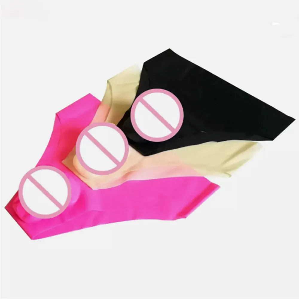 Mens Latex Rubber Cutout Shorts Briefs Pants Black Pink Rose Translucent