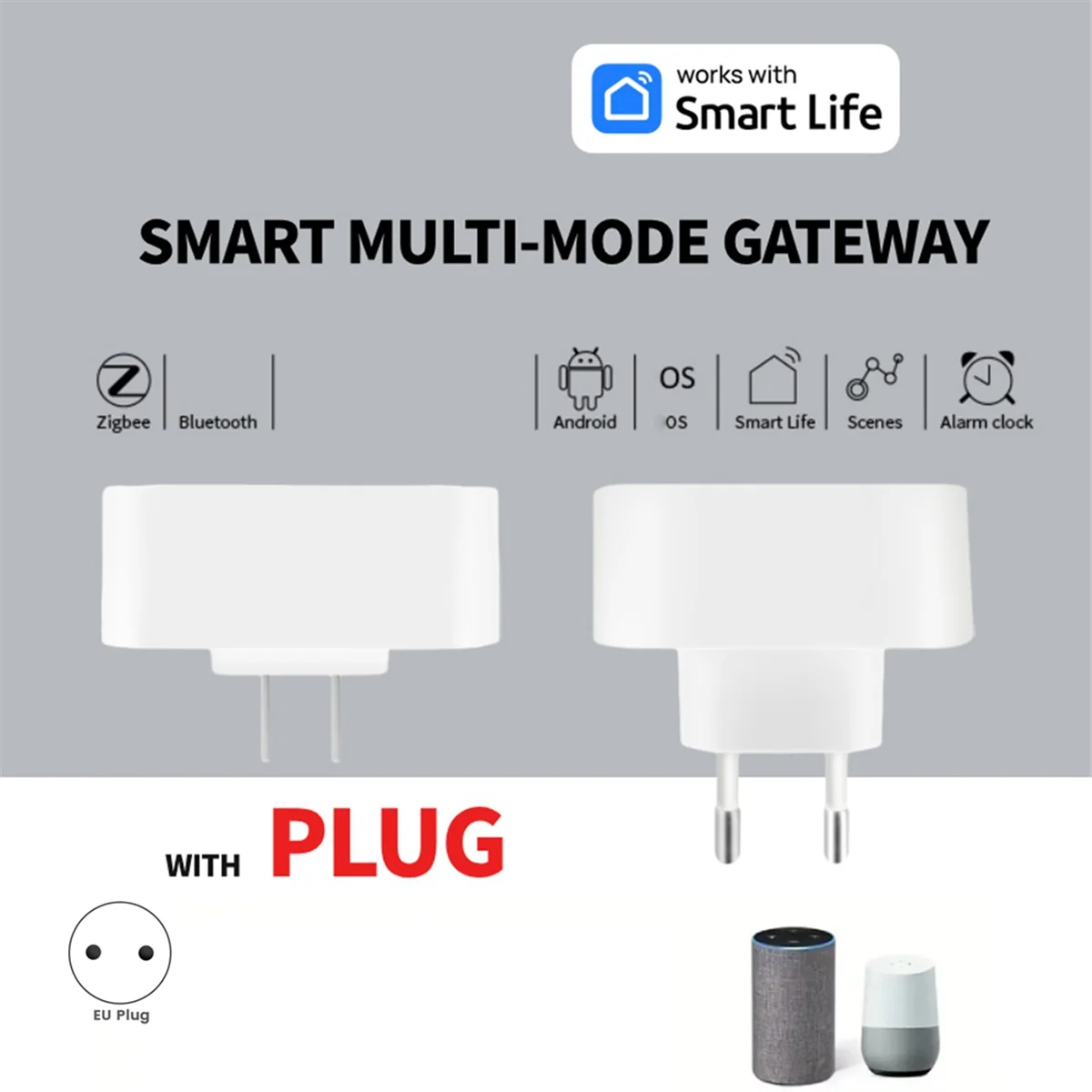 NEW Tuya ZigBee Gateway Hub Plug-in Type ZigBee/Bluetooth Multi-Mode Gateway Bridge for Smart Home Automation EU Plug