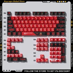 Anime Keycap Set PBT Five-sided Sublimation Ergonomic Original Height Asuka Langley Soryu Mechanical Keyboard Translucent Keycap