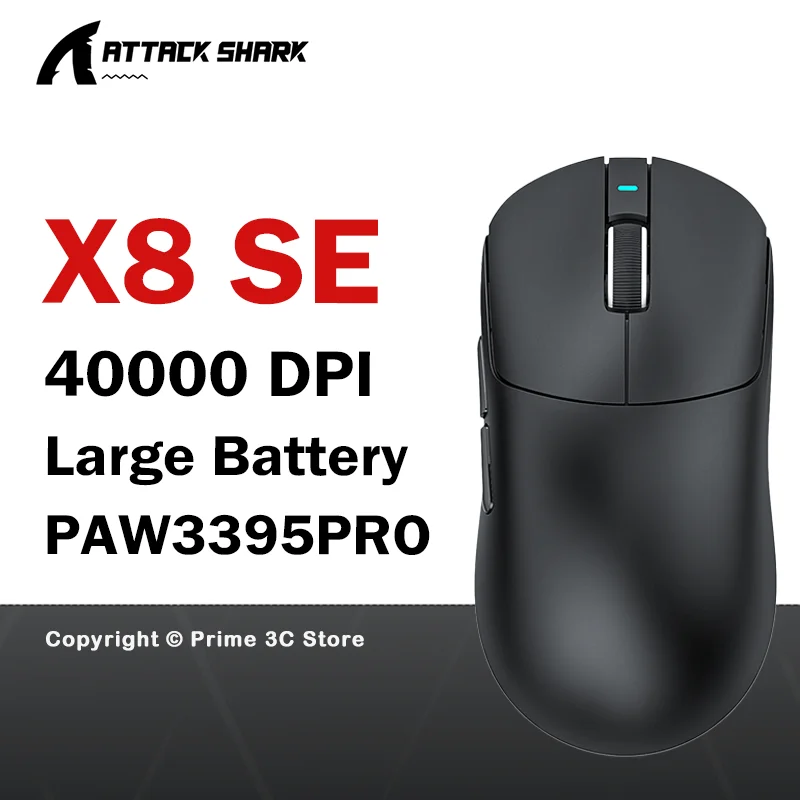 

Беспроводная игровая мышь ATTACK SHARK X8 PLUS, 55 г, сверхлегкая, PAW3395PRO, 40000 точек на дюйм, 1 К, частота заката, трехрежимная, Bluetooth, 2,4G, проводная
