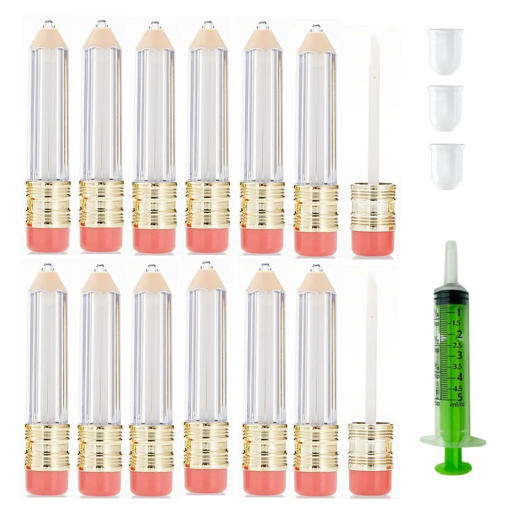 10/30Pc 5Ml Rỗng Bóng Môi Ống Đựng Clear Lip Bình Chứa Tráng Men Dáng Bút Chì Son Môi Chai Lọ mẫu Đựng Mỹ Phẩm Đóng Gói