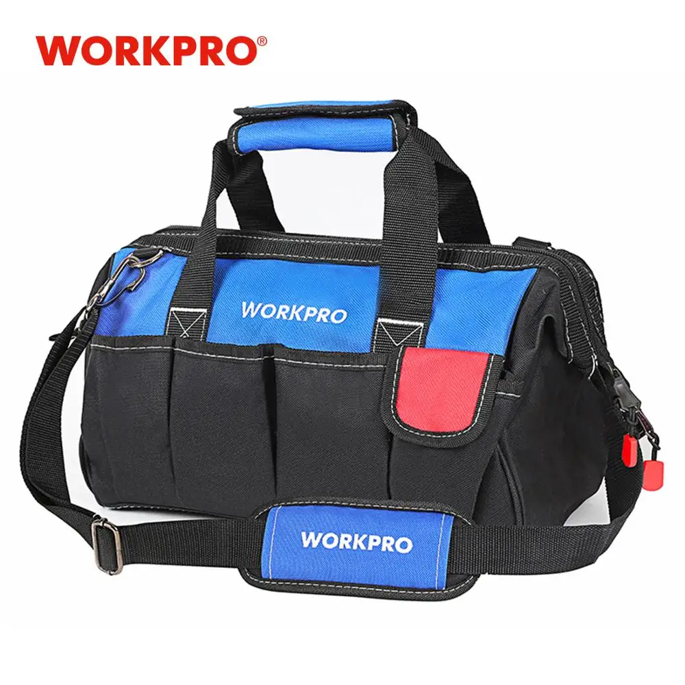 WORKPRO-방수 기본 도구 보관 가방, 14 인치, 숄더백, 핸드백, 무료 배송