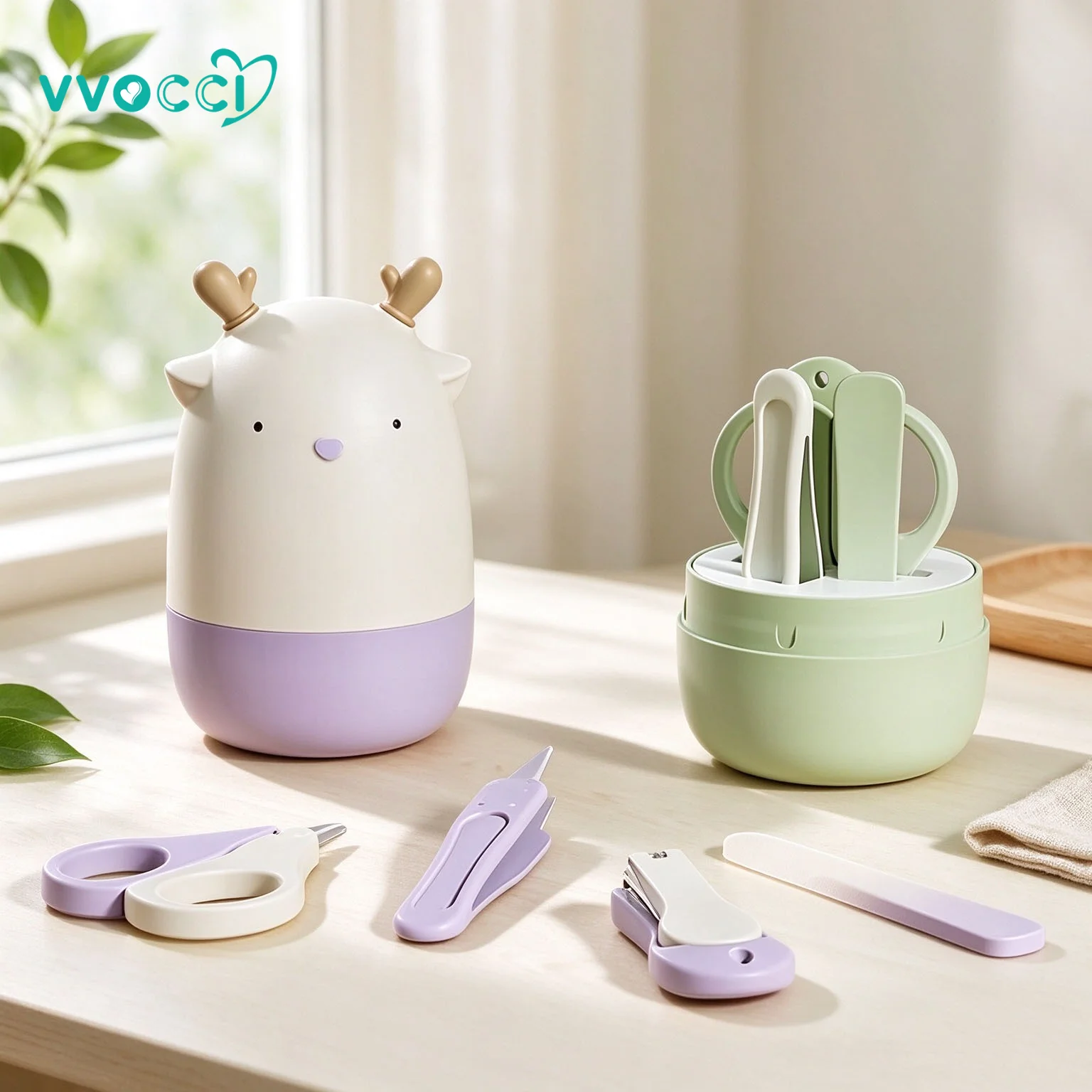 vvocci Baby Nail Care Tool Set – Newborn Safety Scissors & Anti-Clip Nail Clippers, Infant Nail Trimmer Kit