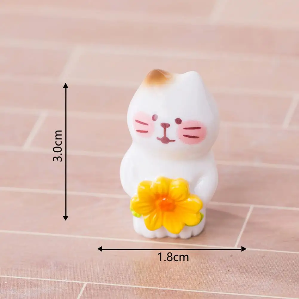 Mikro-Landschaftsornamente, Dekoration für pastorale Szenen, Mikro-Landschaftsornament-Set mit niedlicher Katzenfigur, Sonnenblume für Heimwerker