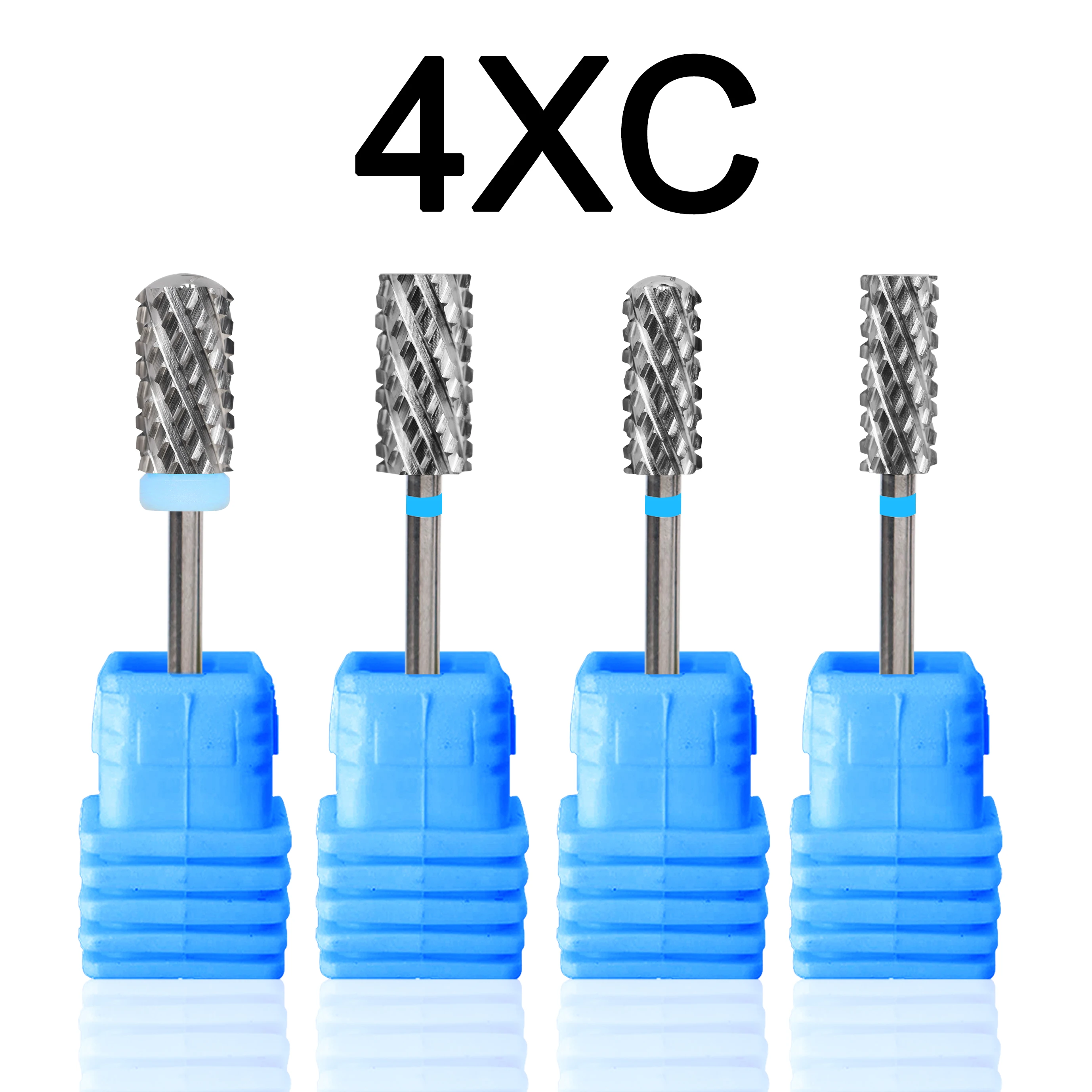 Gelak 4XC Punte a barilotto grande da 6,6 mm e 5,3 mm Punte da trapano per unghie Rimuovi gel metallo duro acrilico Fresatura per rimozione polvere forte